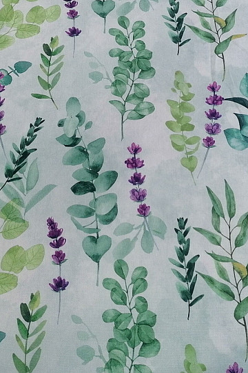 Tissu déco FEUILLES vert