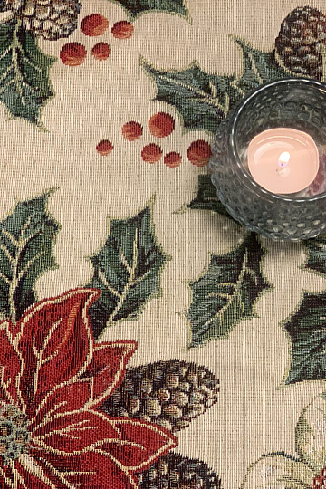 Nappe tapisserie, écharpe NOËL ROSE BARDI