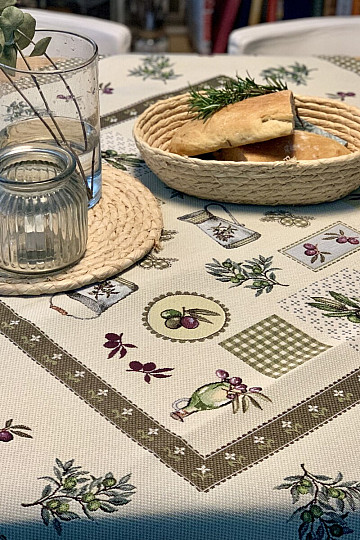 Nappe tapisserie, châle OLIVE