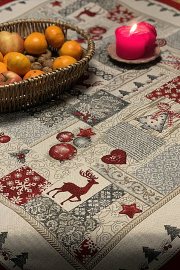 Nappe tapisserie, écharpe JOYEUX NOËL