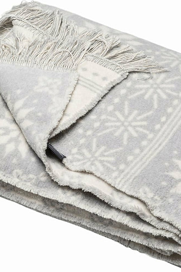 Couverture en coton Flocons de neige d&#39;hiver Flocons gris