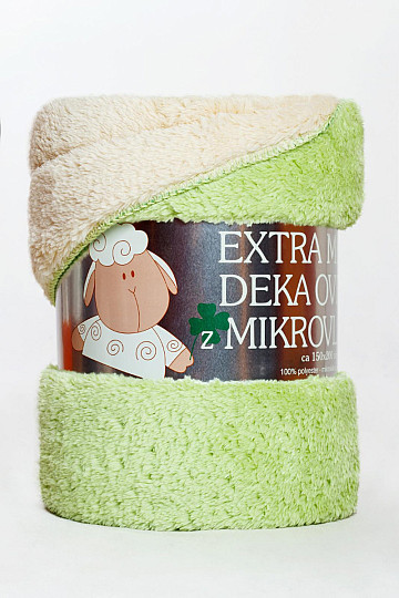 Couverture Mouton-mouton 150/200 vert clair/crème