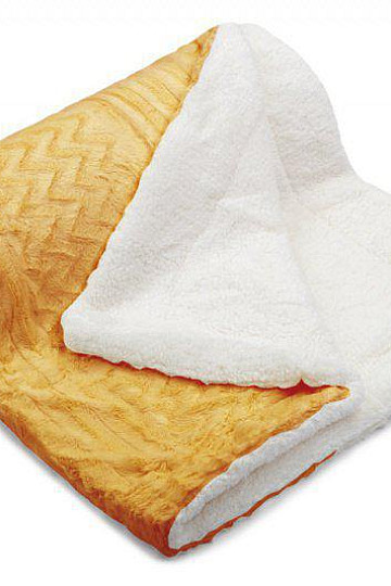 Couverture mouton jacquard - 150x200 orange