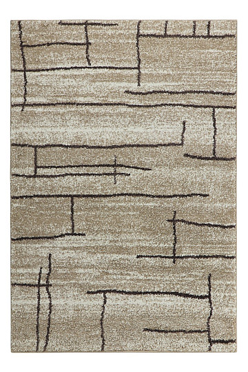 Pièce tapis DOUX peinture toile lignes beige