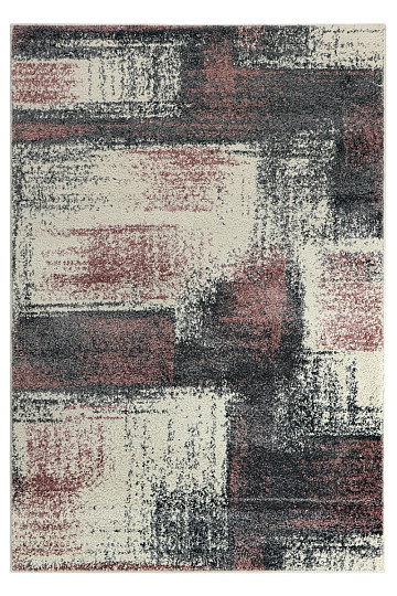 Pièce tapis DOUX peinture toile gris/rose
