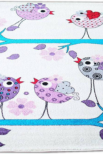 Tapis enfant BELLA BIRDS crème