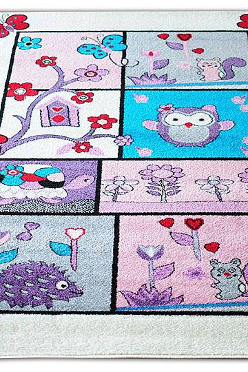 Tapis enfant ANIMAUX crème
