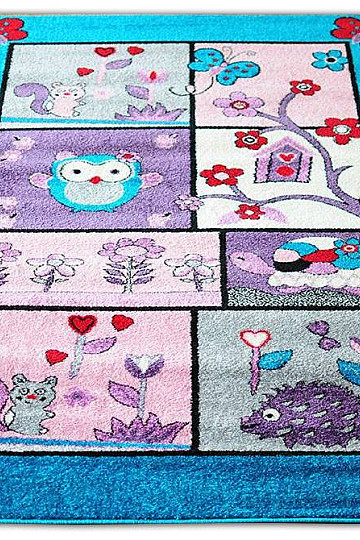 Tapis enfant ANIMAUX turquoise