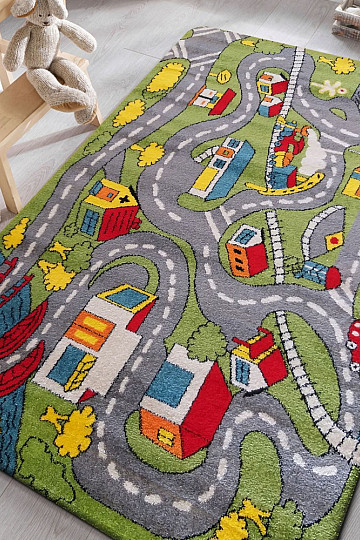 Tapis enfant MONDO Cesty gris