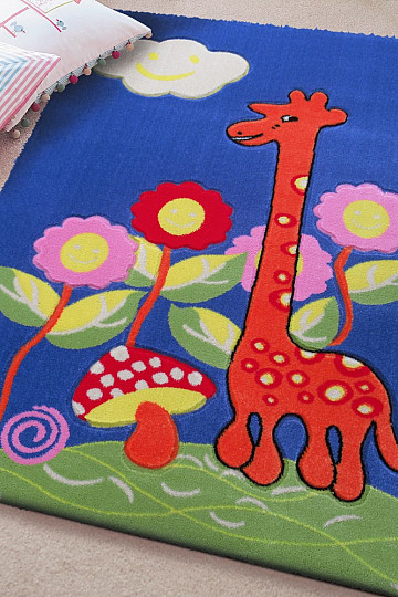 Tapis enfant KIDS GIRAFFE bleu