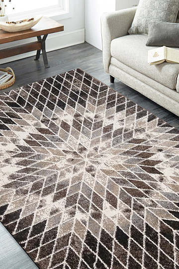 Pièce tapis PANAMERO 10 triangles marron