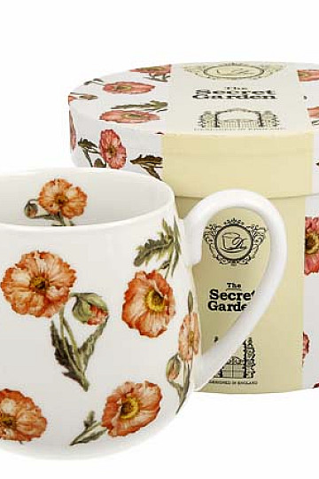 Mug en porcelaine potelé coquelicots sauvages