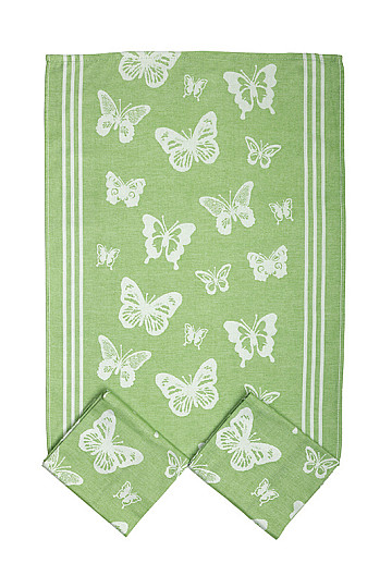 Serviettes PAPILLONS VERTS 3pcs