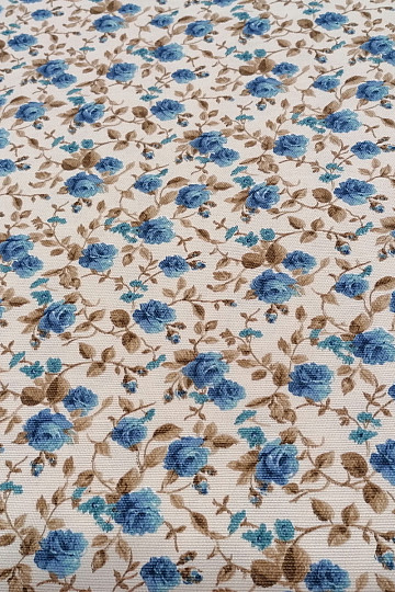 tissu déco LAURA - petites fleurs bleues