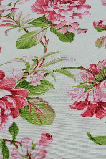 tissu déco LAURA - grandes fleurs roses
