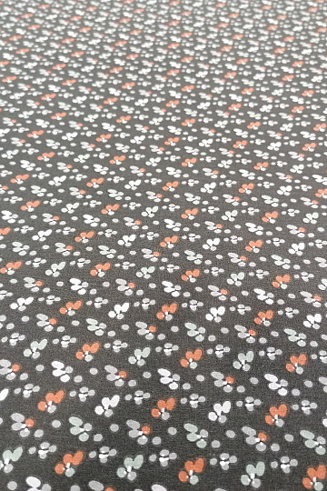 Tissu coton FLEURS FILOMENA noir