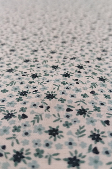 Tissu coton TOMETA fleur bleu