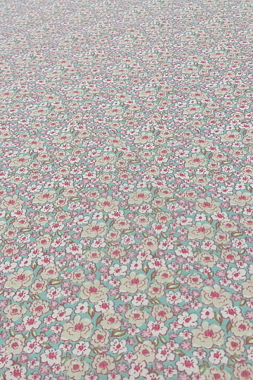 Tissu coton KALMIA rose-bleu