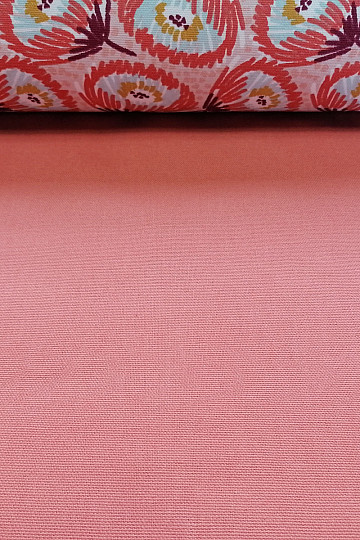 Tissu coton UNI CORAL coton grossier 220g