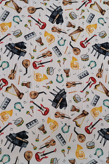 Tissu de coton MUSIQUE
