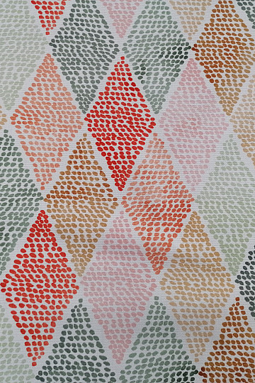 Tissu déco losange rouge-vert