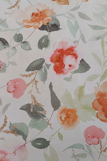 Tissu déco FLEURS orange