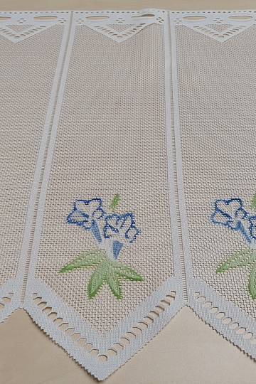 Rideau Jacquard DD 875 Fleurs bleues