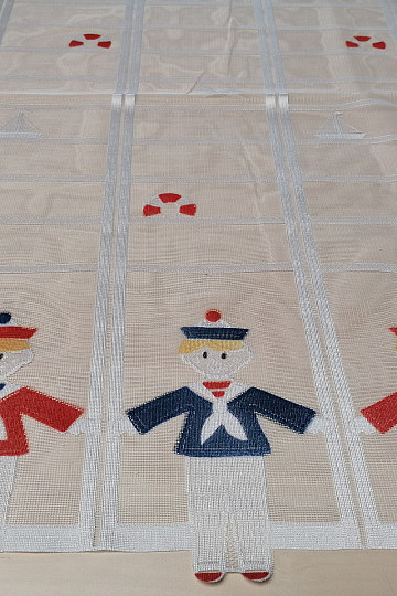 Rideau enfant sur vitrail - jacquard MARINS