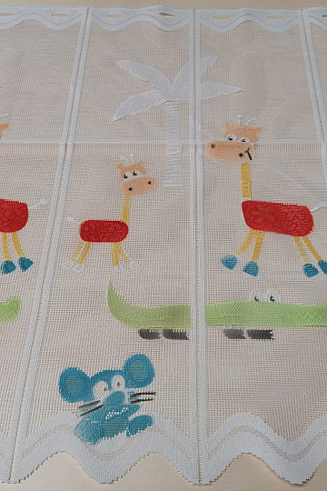 Rideau enfant sur vitrail - jacquard ANIMAUX