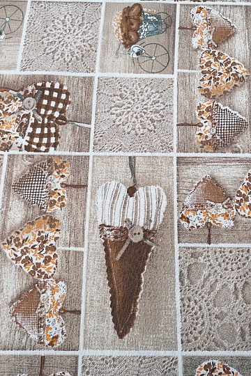 Tissu déco LIDIA&#39;S HEART marron
