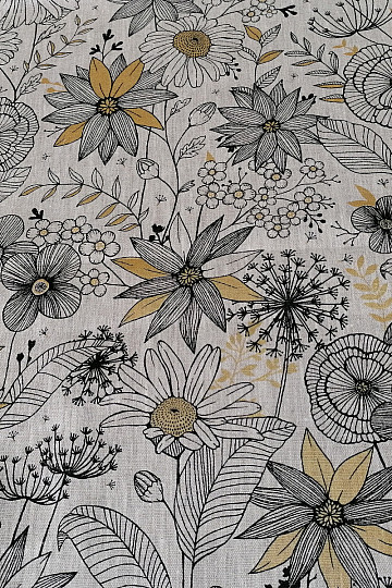 Tissu en lin DAISY GOLD