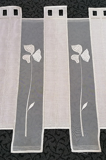 Rideau vitrail - voile avec broderie crème 208