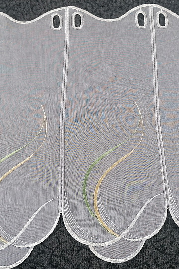 Rideau vitrail - voile vert-jaune