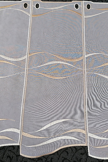 Rideau vitrail - voile de rayures marron clair
