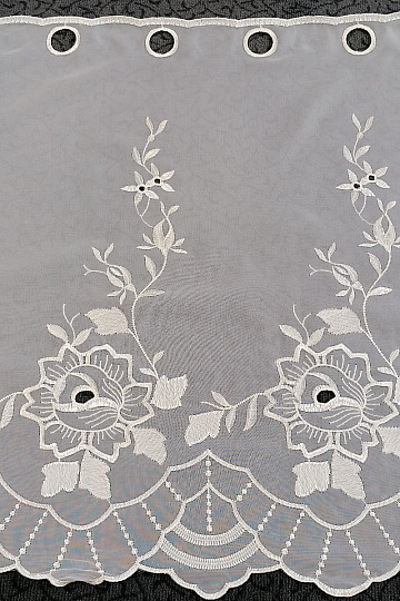 Rideau vitrail - voile avec broderie de fleurs