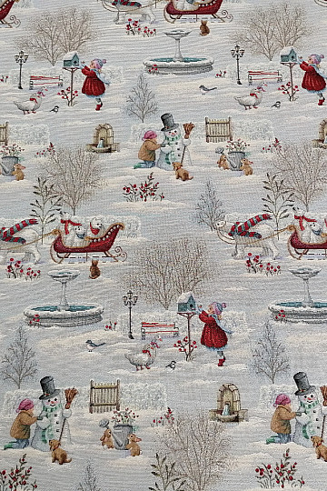 Tissu à tapisserie ENFANTS EN HIVER