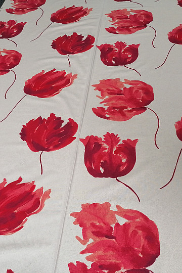 Tissu déco IZALINE rouge