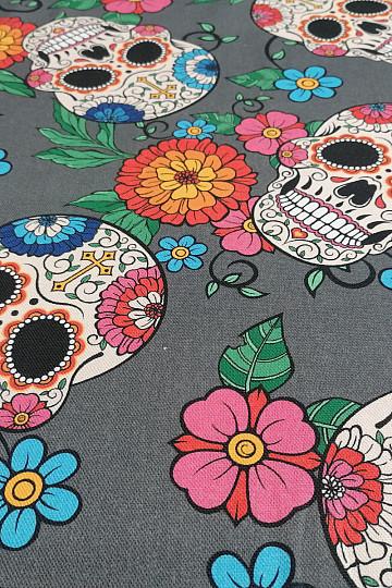 Tissu déco TANIS crânes