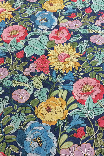 Tissu décoratif FLEURS D&#39;ÉTÉ - BLEU