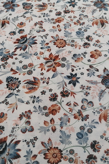 Tissu coton VARANASI KALAMKARI blanc