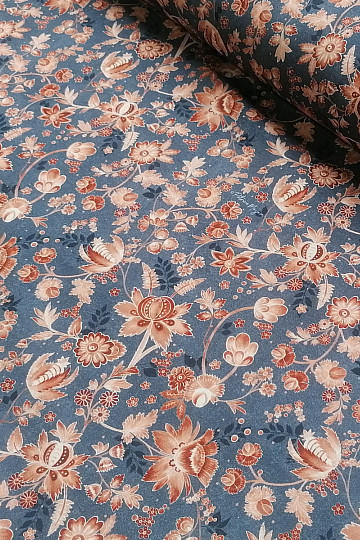 Tissu coton bleu VARANASI KALAMKARI