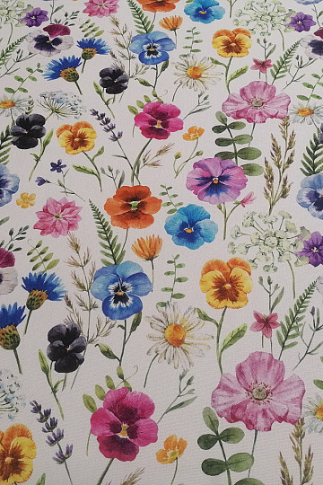 Tissu décoratif FLEURS DE JARDIN