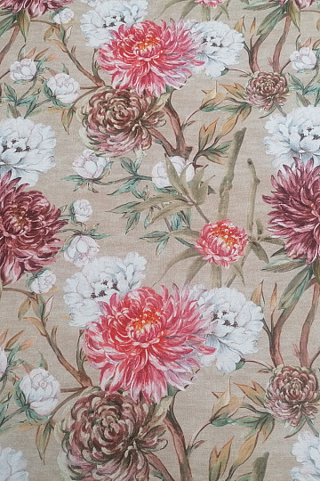 Tissu décoratif FLEUR DE PEKIN GRAND BEIGE