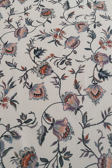 Tissu décoratif VARANASI-C petite fleur blanche