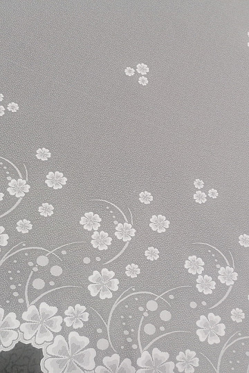 Rideau jacquard A39000 fleurs blanches