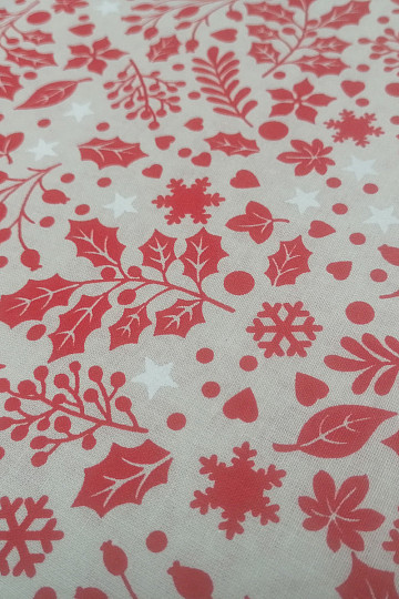 Tissu coton CESMINA rouge