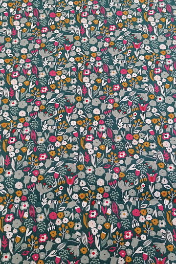 Tissu coton AXEA fleurs kérosène