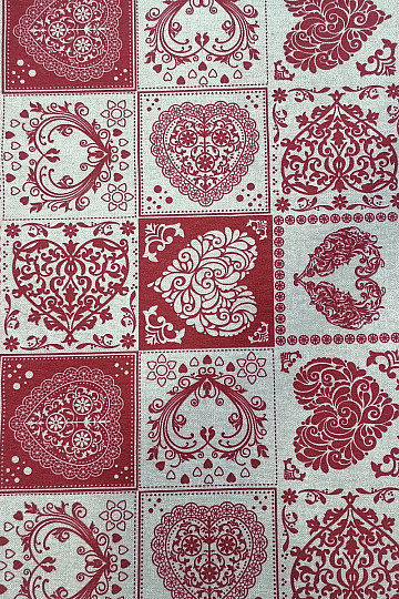 Tissu décoratif AMORE GRANATE rouge