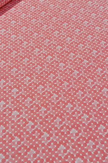 Tissu coton roulettes vieux rose