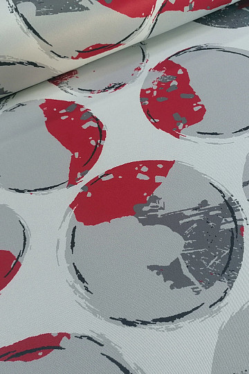 Tissu déco BLACK OUT Bulles rouge